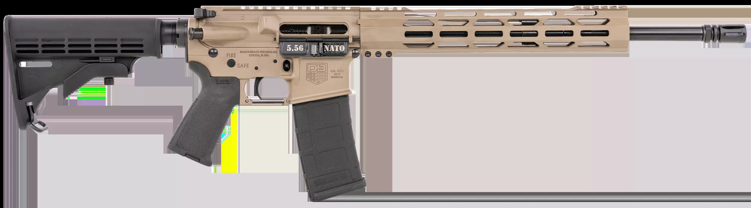 Diamondback DB15 5.56x45mm NATO 16″ 30+1 Flat Dark Earth Right Hand (Exclusive Configuration)