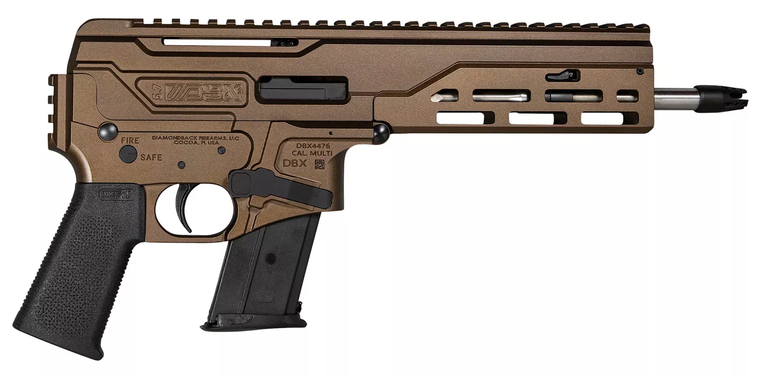 Diamondback DBX57 CF 5.7x28mm 20+1 8" SS Barrel Bronze Anodized Rec Pic Rail End Cap Black Syn Grip Muzzle Device DB1614L071