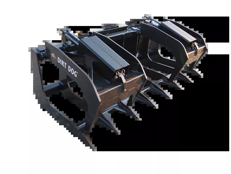 Dirt Dog Brush Grapple | Model BRGR & BKGR Series | Width 72″ & 84″ | 8–30+ GPM | Max 100 HP | For Skid Steer & AG Loaders