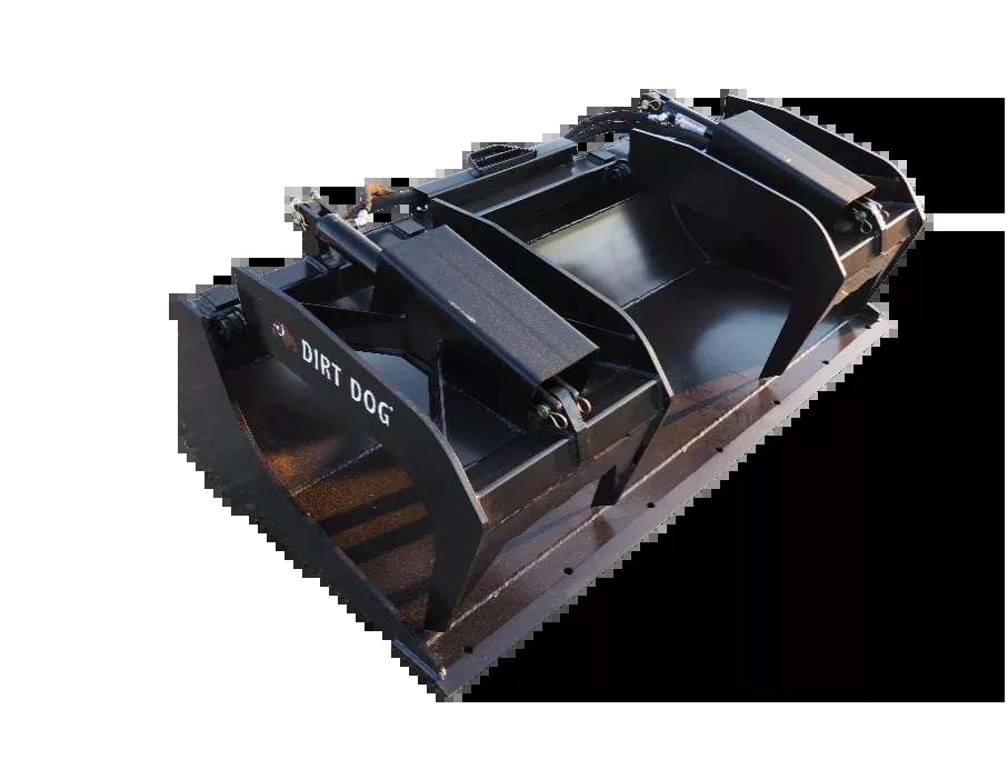 Dirt Dog Bucket Grapple | Model BRGR & BKGR Series | Width 72″ & 84″ | 8–30+ GPM | Max 100 HP | For Skid Steer & AG Loaders