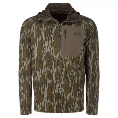 DRAKE Men's Grid Fleece Half Zip Hoodie (DW0265)