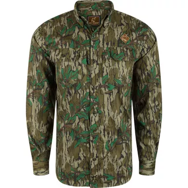 DRAKE Youth Ol' Tom Camo Wingshooter Trey Mossy Oak Greenleaf LS Shirt (OT2606-YTH-012)