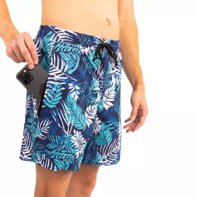 DRY POCKET Men's Caribbean Palms Waterproof Swim Shorts