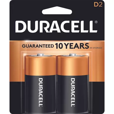 Duracell 041333213019 Coppertop Batteries D, Black, 2 Pack