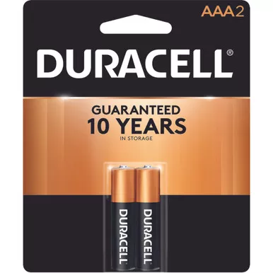 Duracell 041333224015 Coppertop Batteries AAA, Black, 2 Pack