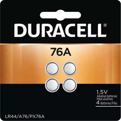 Duracell 41333658841 Alkaline Coin Battery 76A, Silver, 1 Pack