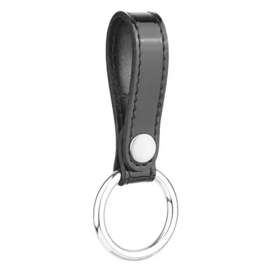 Dutyman 2131 High-Gloss Leather Baton Strap/Metal Ring, Black