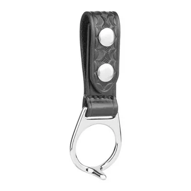 Dutyman 4321 Basketweave Leather PR24 Baton Holder with Solid Brass Ring, Black