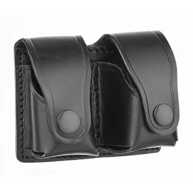 Dutyman 5811 Plain Leather Revolver Speed Loader Holders, Black