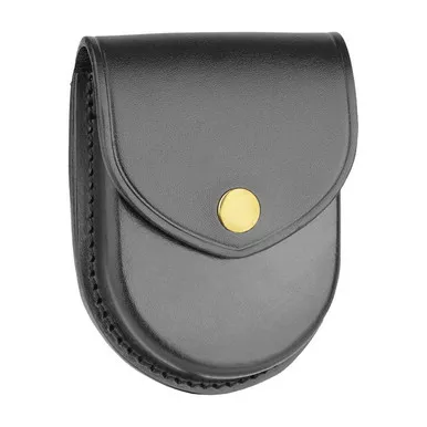 Dutyman 8111 Plain Leather Round Bottom Closed Single Cuff Case, Black
