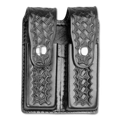 Dutyman 8631 High-Gloss Leather Double Magazine Holder for Colt 1911, Black