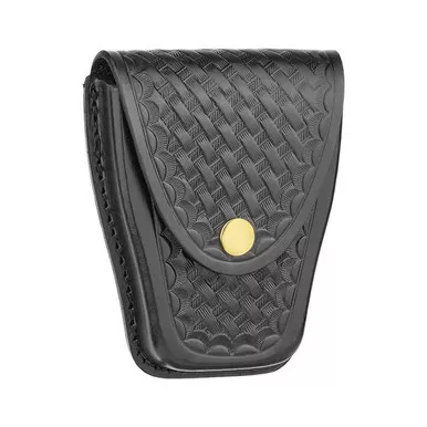 Dutyman L8821 Basketweave Leather Large Closed Single Cuff Case, Black