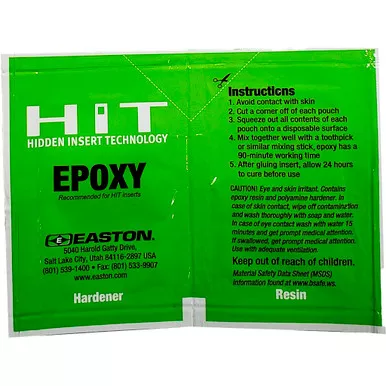 Easton 501295 HIT Epoxy Adhesive Pouch, Black, 3 Pack