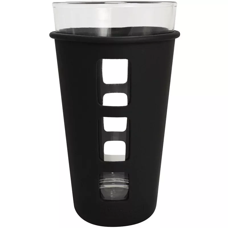 ECO VESSEL Vibe Glass Pint with Silicone Sleeve, Black