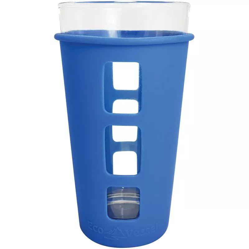 ECO VESSEL Vibe Glass Pint with Silicone Sleeve – Blue