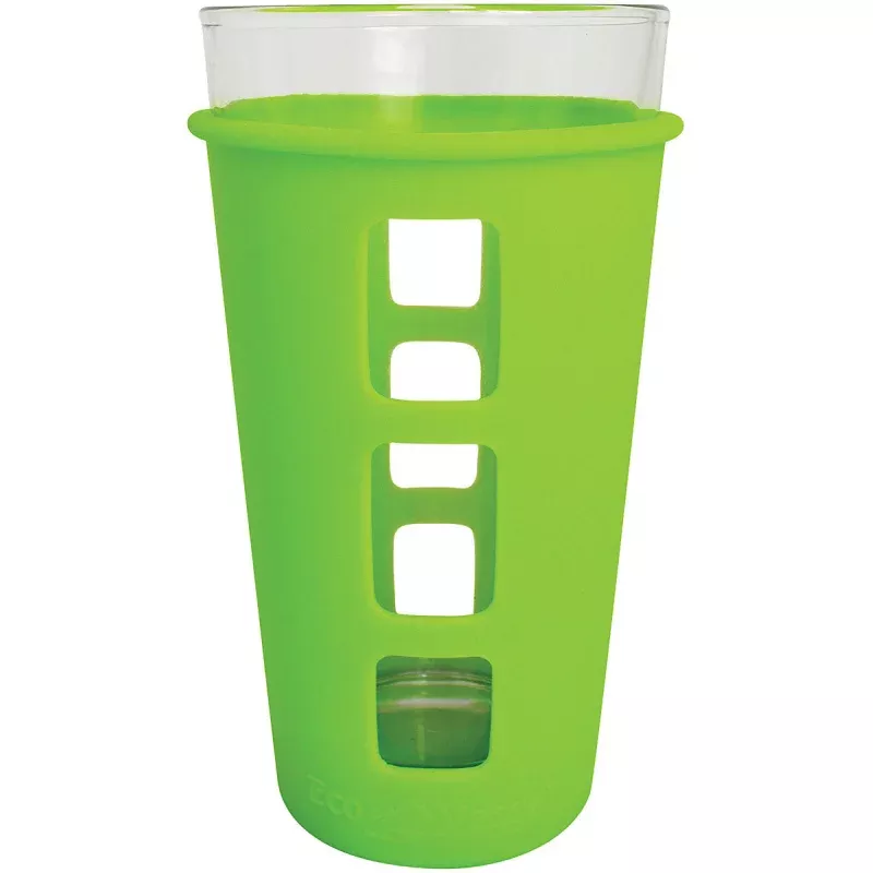 ECO VESSEL Vibe Glass Pint with Silicone Sleeve – Green