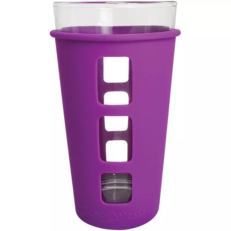 ECO VESSEL Vibe Glass Pint with Silicone Sleeve – Purple