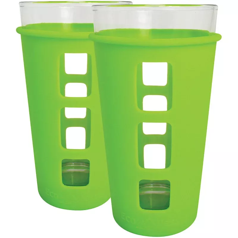 ECO VESSEL Vibe Pint 2 Pack – Green Reusable Drinking Glasses