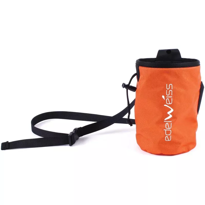 Edelweiss Chalk Bag Orange with Secure Closure and Durable Construction