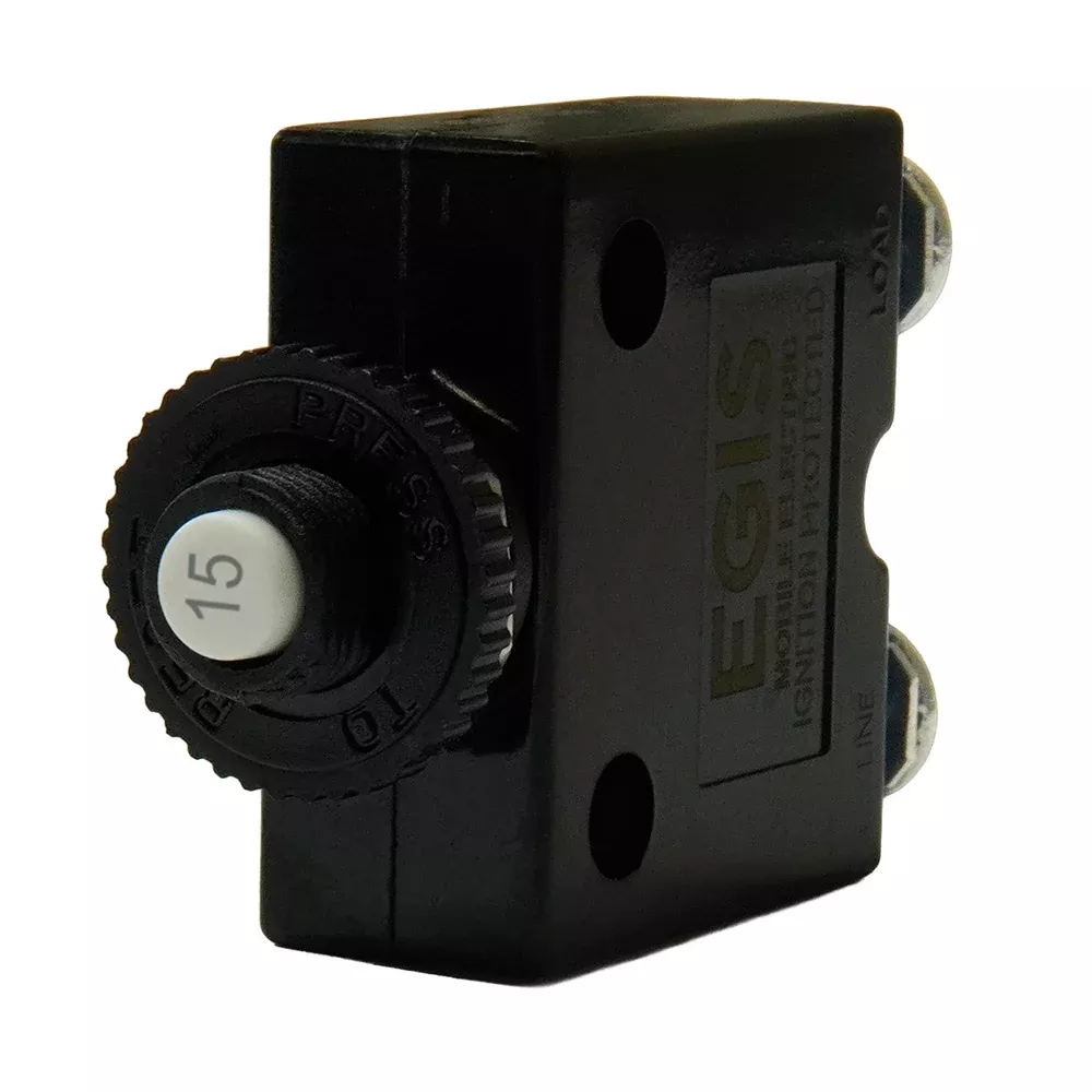 Egis 15A Push Button Panel Mount Circuit Breaker – Screw Terminals – 4710-15
