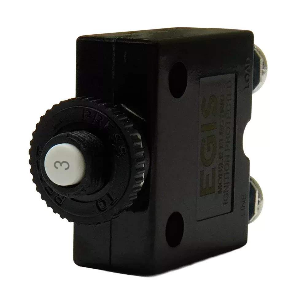 Egis 3A Push Button Panel Mount Circuit Breaker - Screw Terminals - 4710-03