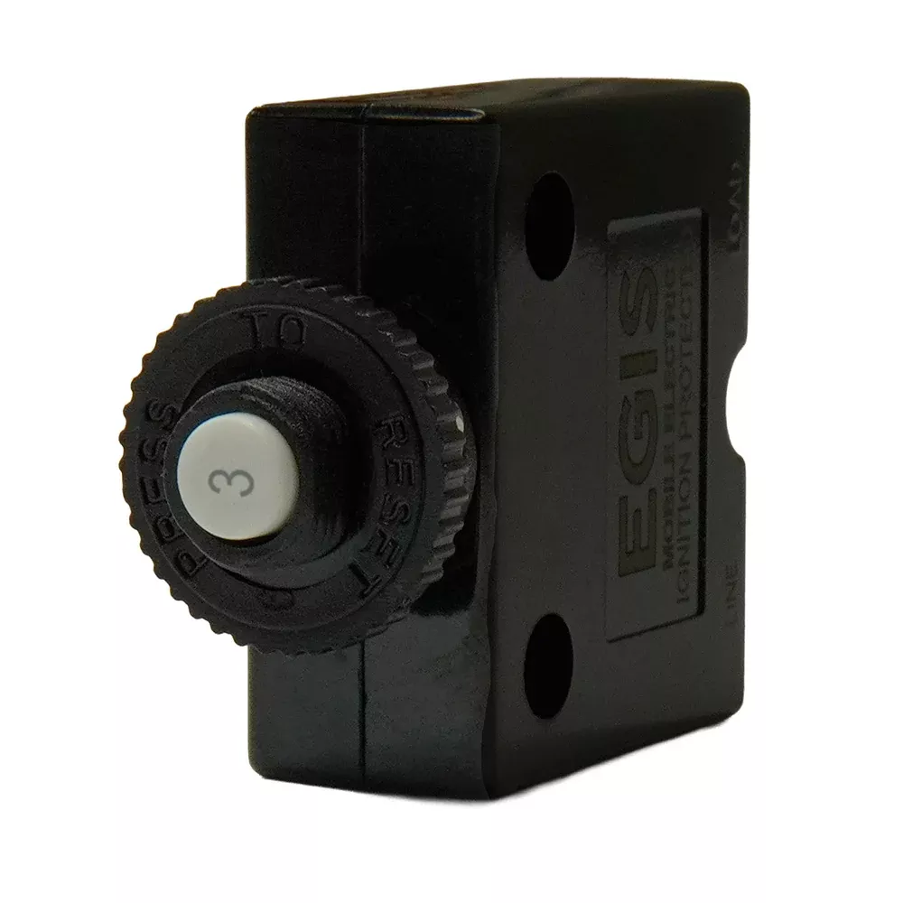 Egis 3A Push Button Panel Mount Circuit Breaker - Spade Terminal - 4711-03