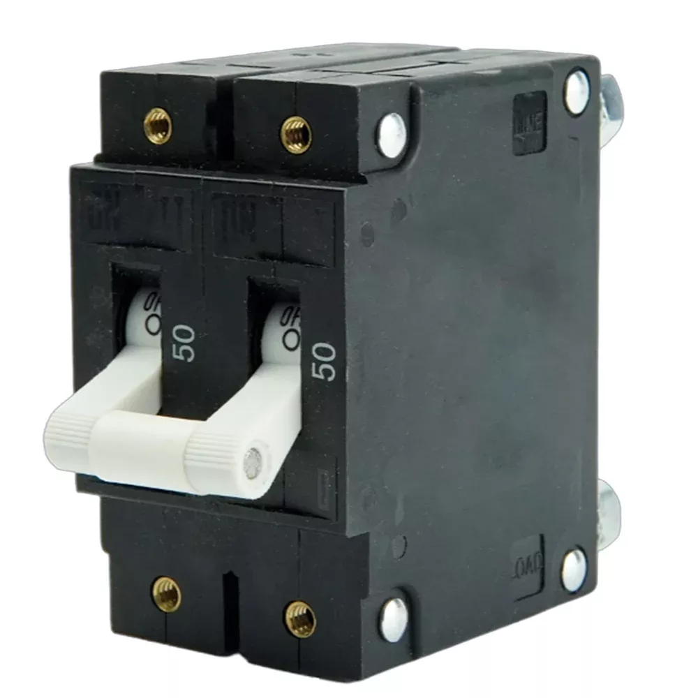 Egis C Series White Toggle Panel Mount Circuit Breaker – Double Pole 50A – 3502-050