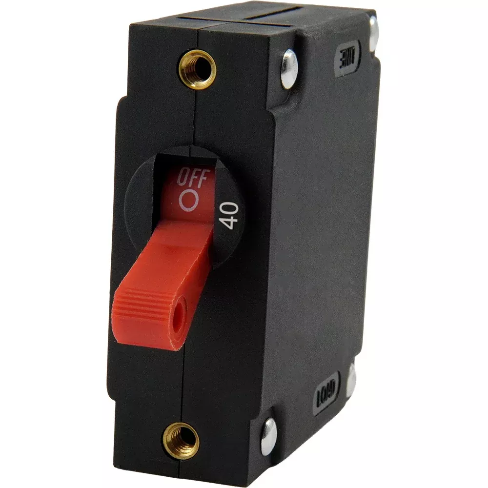 Egis A Series Red Toggle Panel Mount Circuit Breaker - Single Pole 40A - 3221-40