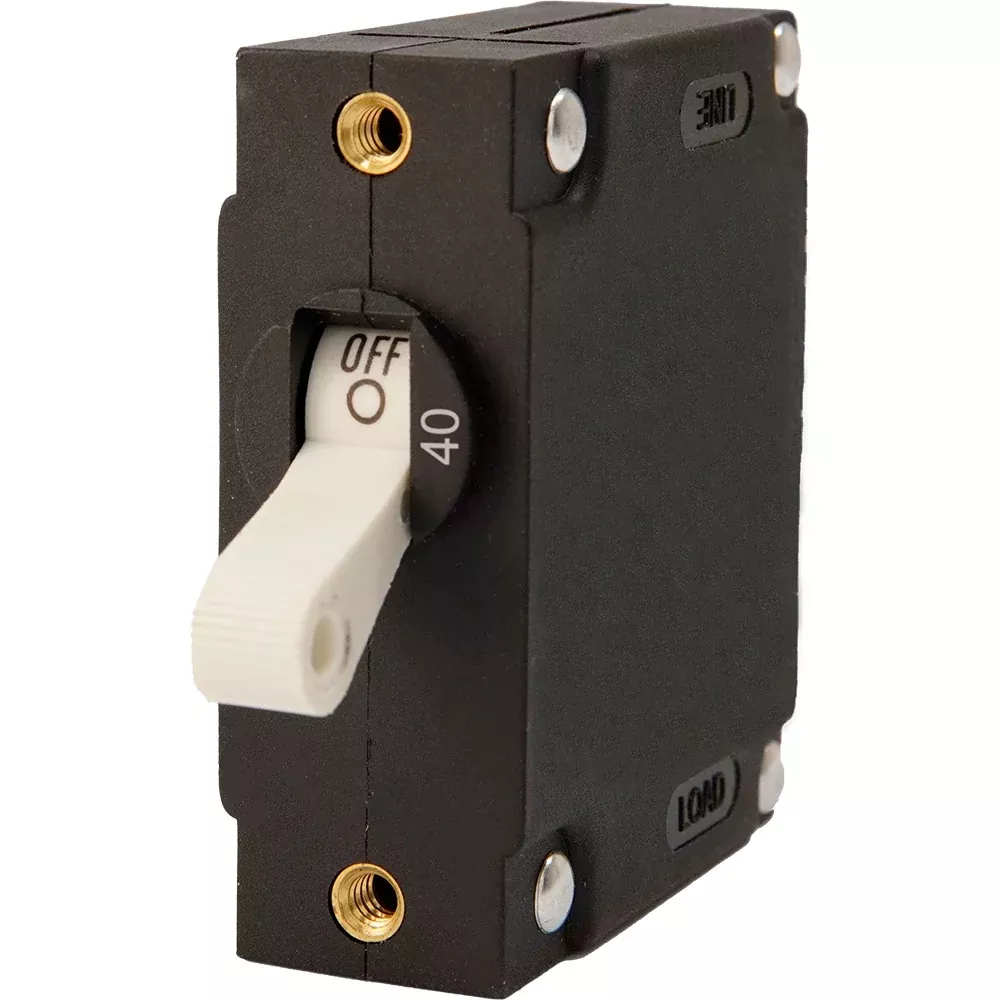 Egis A Series White Toggle Panel Mount Circuit Breaker - Single Pole 40A - 3201-40