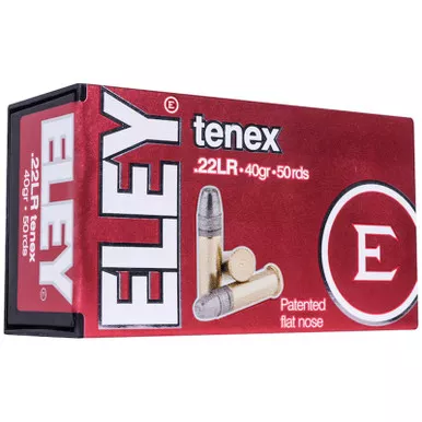 Eley Tenex EPS 22LR Ammo 40 Grain Flat Nose 50 Rounds