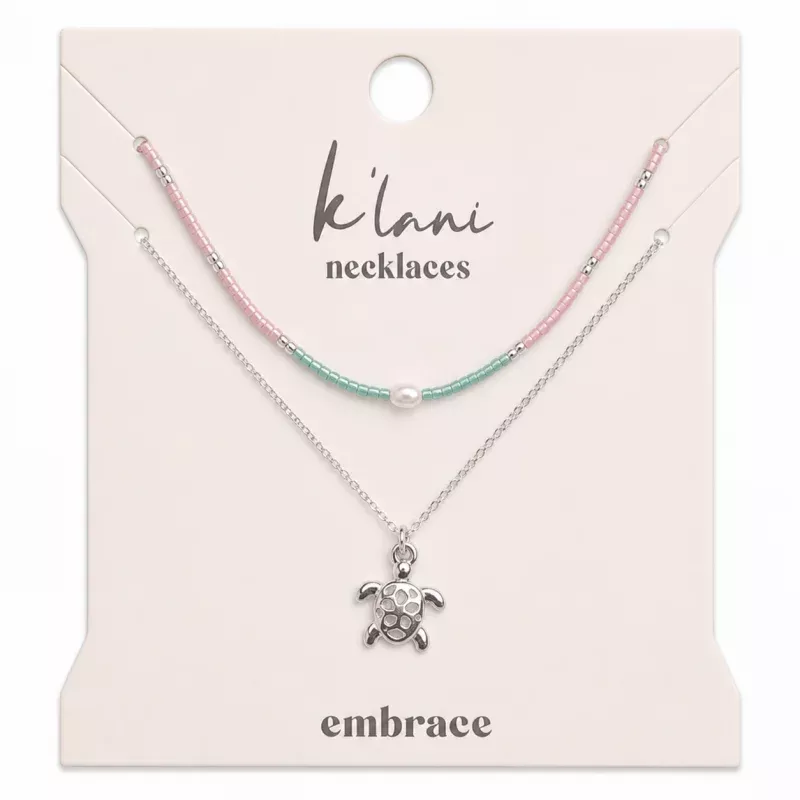 Embrace Silver Sea Turtle Necklace Set
