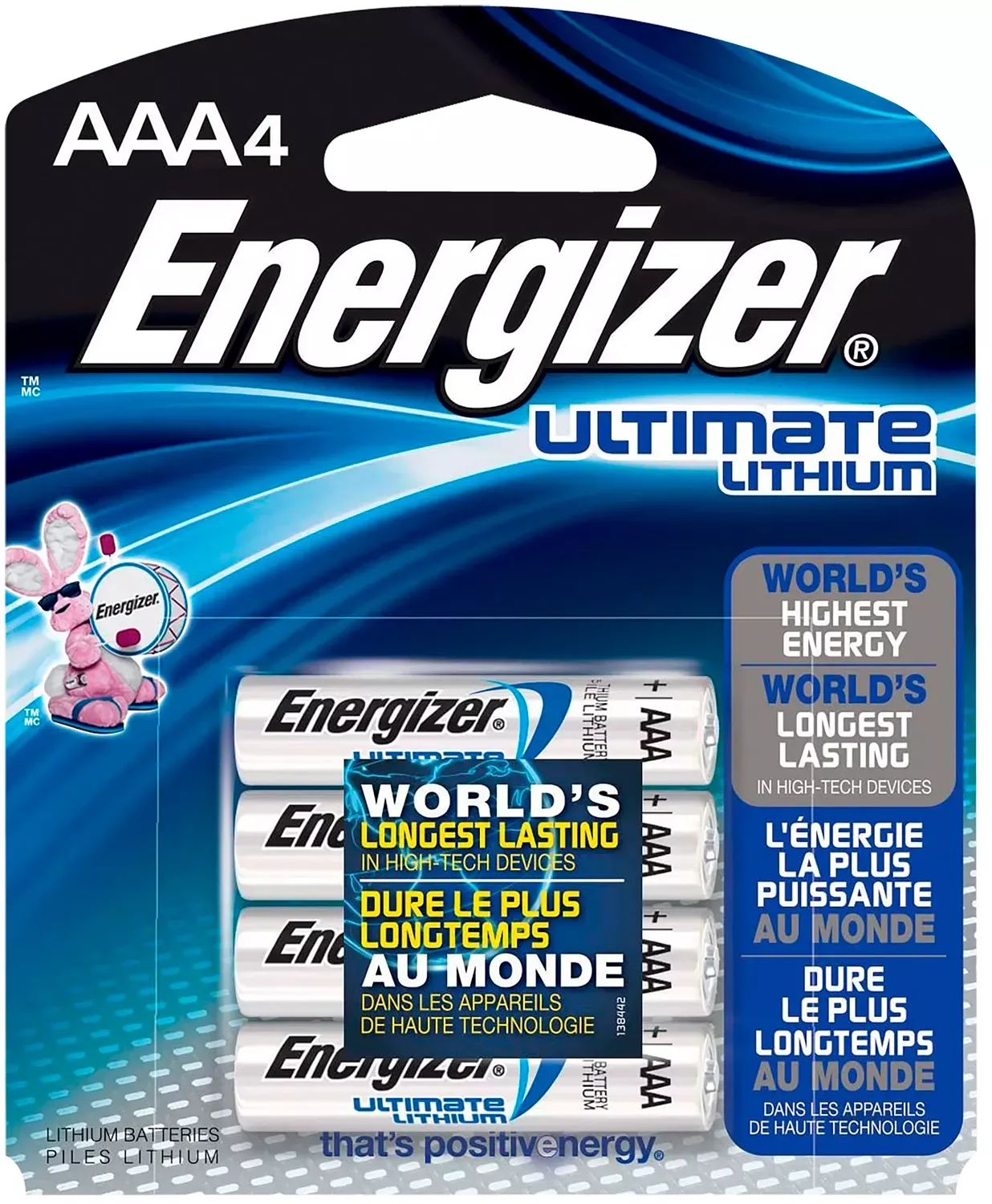 Energizer AAA Ultimate 1.5V Lithium 4 Batteries Per Pack