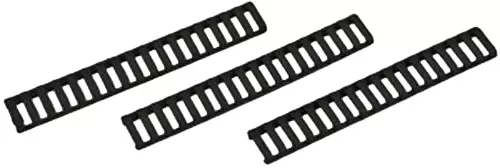 Ergo K Low-Pro Ladder Rail Covers Rifle 18 Slot Black Rubber 3 Pack