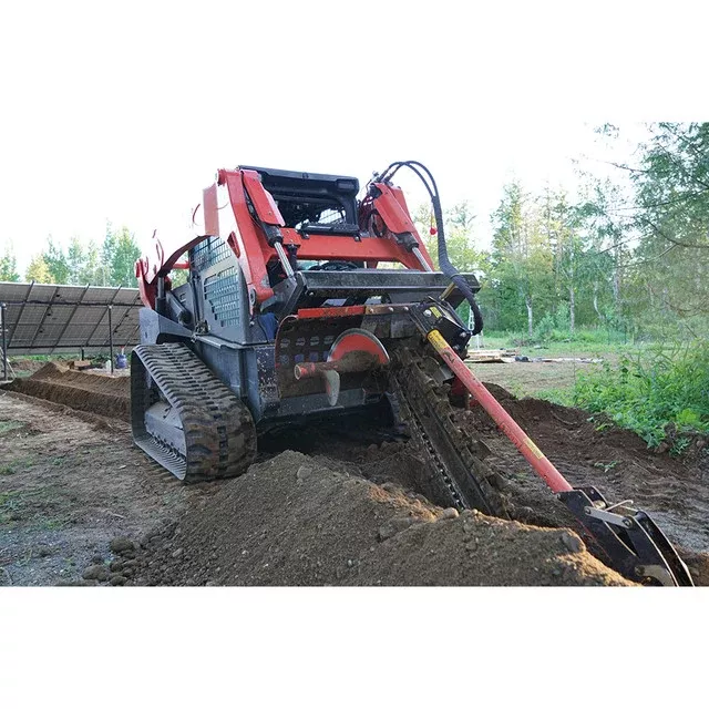 Eterra Attachments Trencher | 4-Foot Model | 6″ or 8″ Chain Width | 15-20 GPM Flow | For Skid Steer