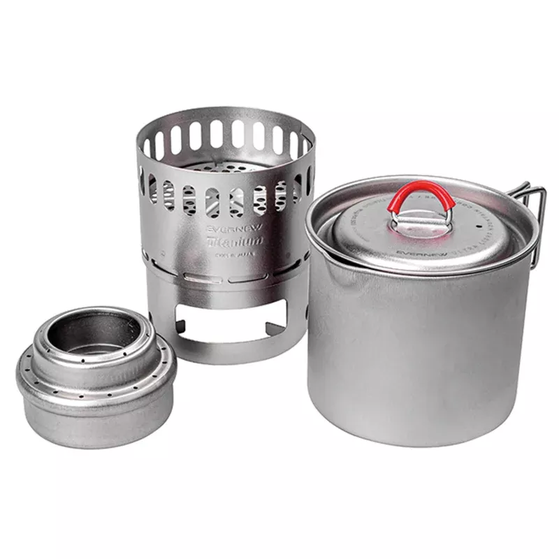 Evernew Titanium Mug PO T 500 Stove Set for Outdoor Cooking