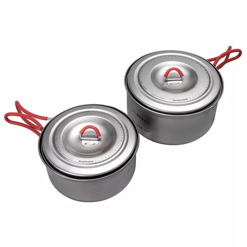 EVERNEW Titanium Ul PO T Set 600 & 900 – Lightweight Camping Cookware