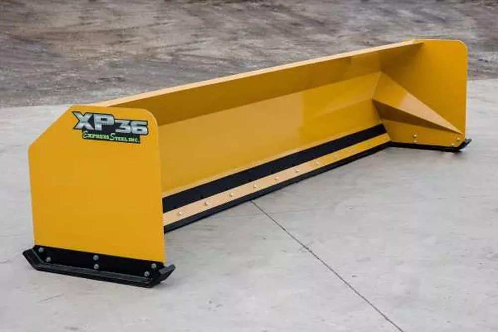 Express Steel 14′ Snow Pusher | Model XP36 | Width 168″ | 25 GPM | 85+ HP | For Skid Steers, Tractors & Wheel Loaders