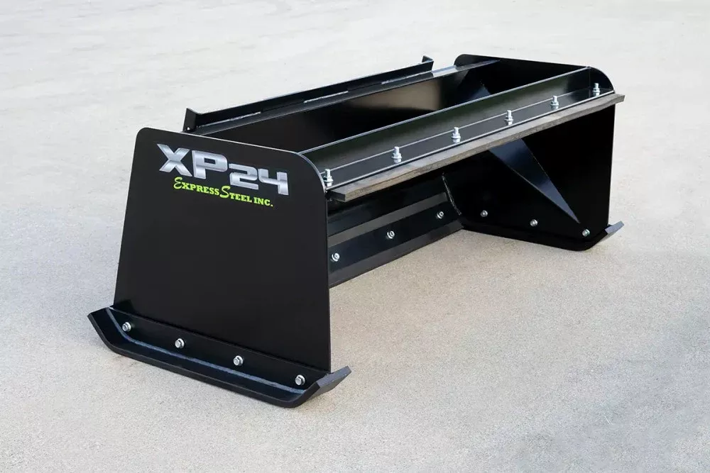 Express Steel 5′ Pullback Snow Pusher | Model XP24 | Width 60″ | 20+ HP | 25 GPM | For Tractors, Loaders, Mini & Full-Size Skid Steers