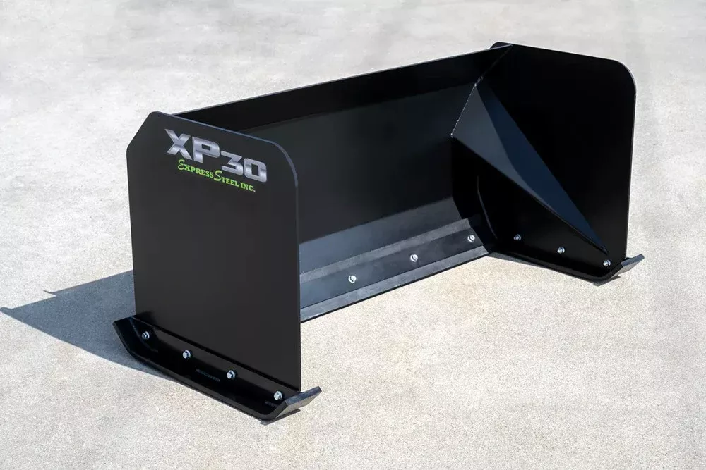 Express Steel 5′ Snow Pusher | Model XP30 | Width 60″ | 25 GPM | 25+ HP | For Mini & Full Size Skid Steers, Tractors & Loaders