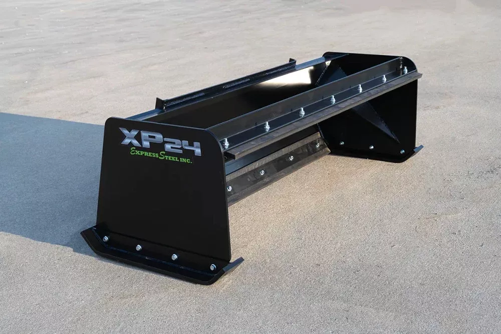Express Steel 6′ Pullback Snow Pusher | Model XP24 | Width 72″ | 25+ HP | 25 GPM | For Tractors, Mini & Full-Size Skid Steers, Loaders