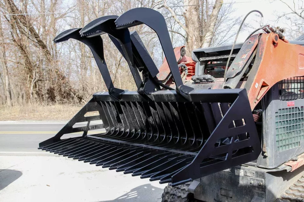 Express Steel 6′ Rock Bucket Grapple | Width 72″ | 8-12 GPM | For Skid Steers