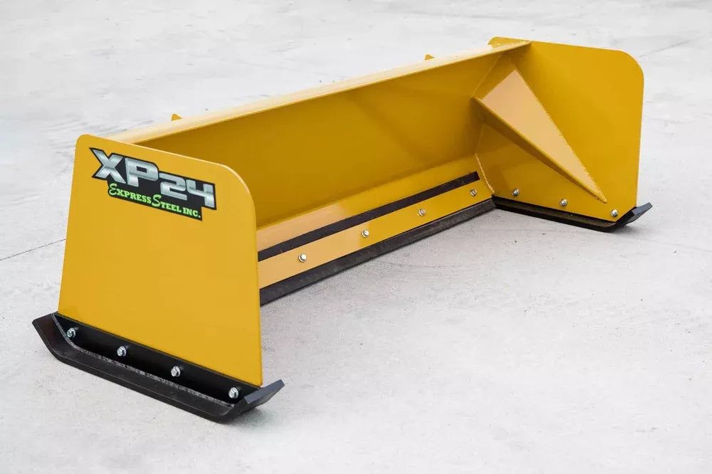 Express Steel 6′ Snow Pusher | Model XP24 | Width 72″ | 20–35 GPM | 25+ HP | For Mini & Full Size Skid Steers, Tractors & Loaders