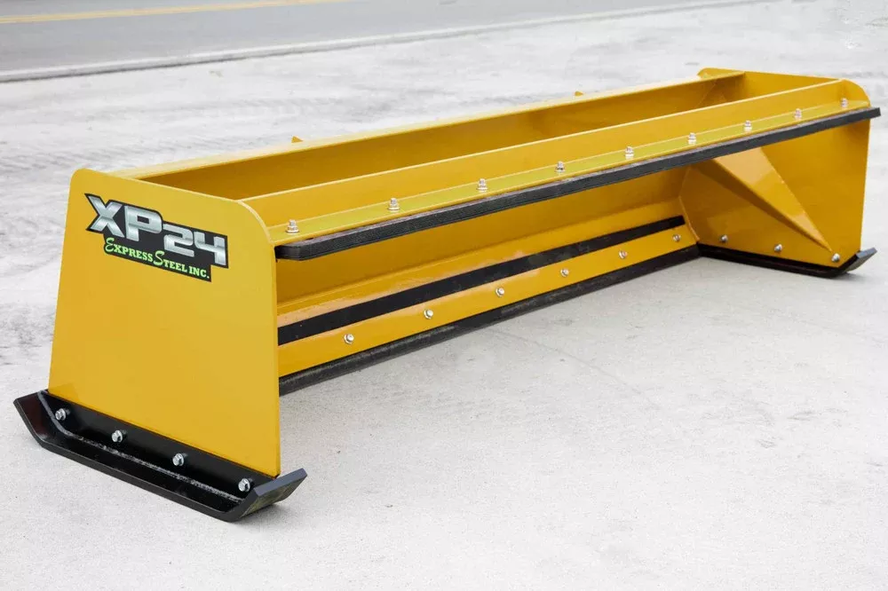 Express Steel 8′ Pullback Snow Pusher | Model XP24 | Width 96″ | 25 GPM | 35+ HP | For Skid Steers, Tractors & Loaders