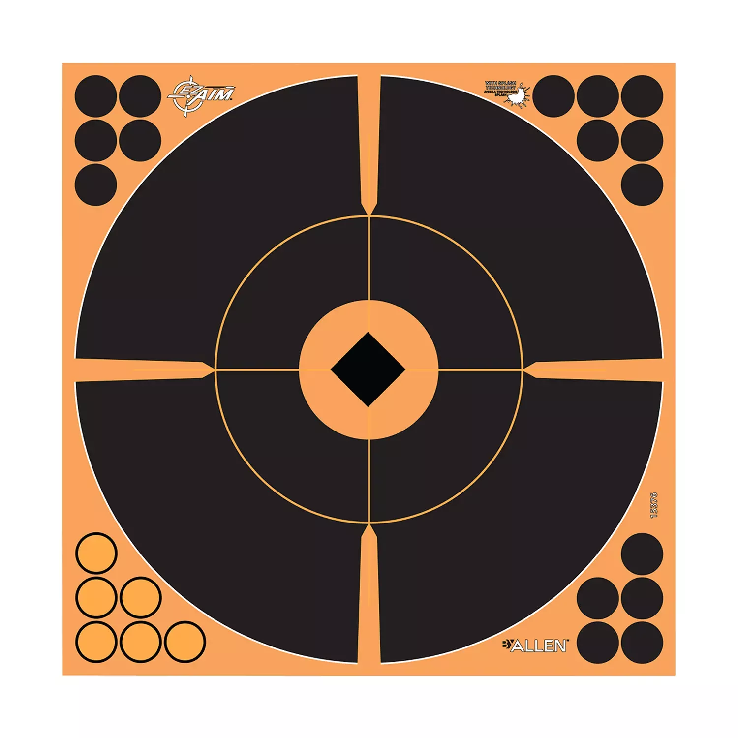EZ-AimSplashSelf-Adhesive Paper Black/Orange 12" Bullseye 12 PK