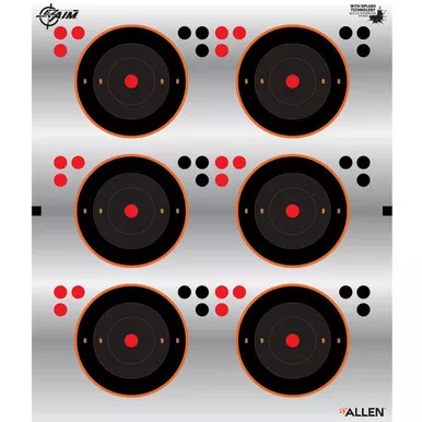 EZAim 15231 Reflective Splash Aiming Dot Adhesive Target, 3 Inches, Black, 6 Pack