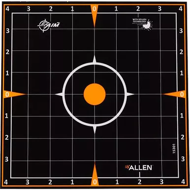 EZAim 15301 Splash Sight-In Grid Adhesive Targets, 8x8 Inches, Black, 6 Pack