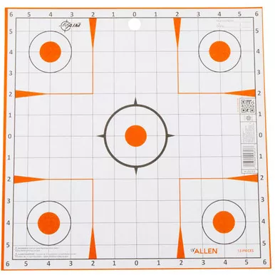 EZAim 15333 Sight-In Grid Paper Targets, 12x12 Inches, White, 12 Pack