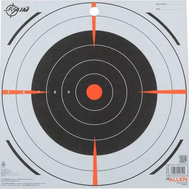 EZAim 15334 Paper Bullseye Targets, 12 Inches, Black, 12 Pack