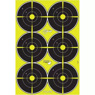 EZAim 15355 Splash Bullseye Targets, 6 Inches, Black, 8 Pack