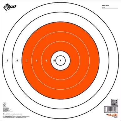 EZAim 15496 Bullseye Paper Targets, 12x12 Inches, White, 12 Pack